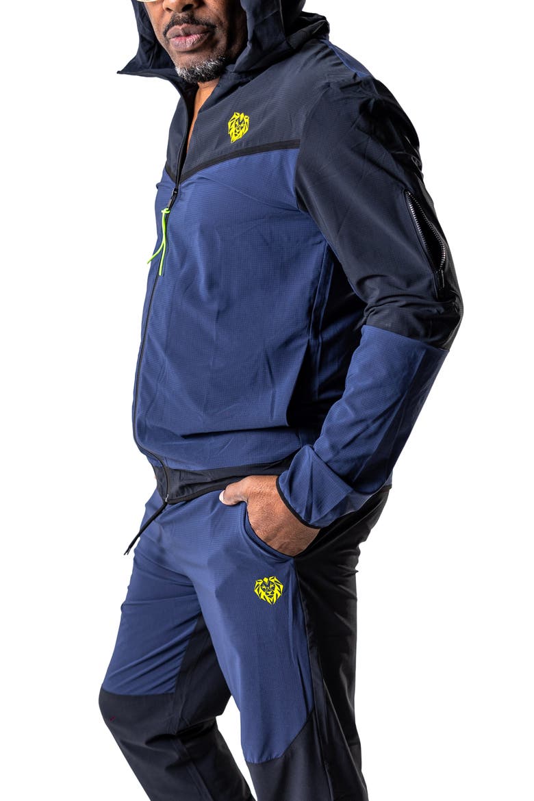 Athleticblacknavy Blue Zip Hoodie, Alternate, color, BLUE