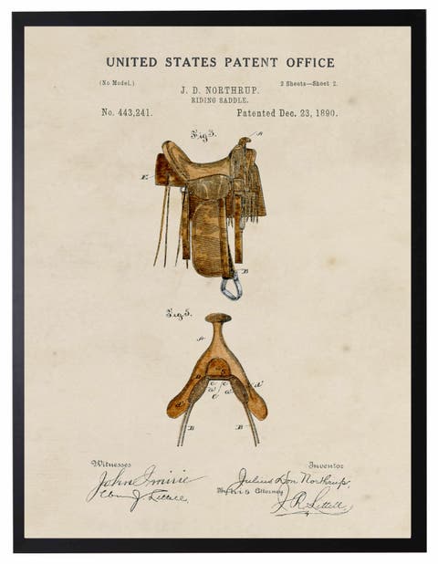 Saddle Patent 2 in Black Frame