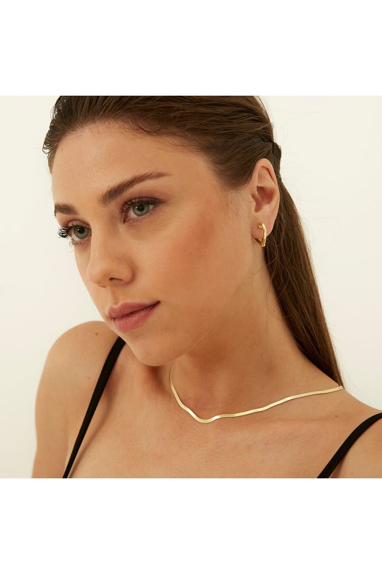Bold Herringbone Sterling Silver Flat Snake Chain Necklace, Alternate, color, Gold