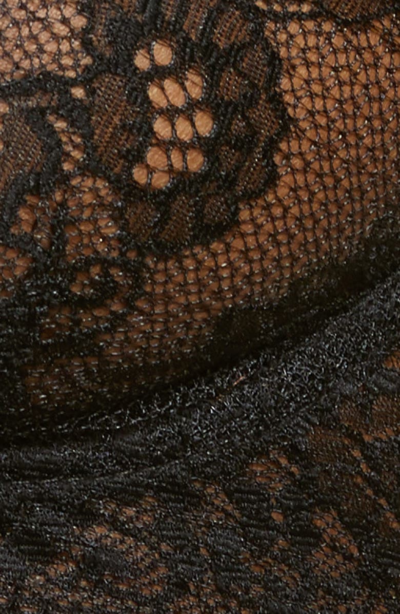 Mapale Lace Underwire Bra, Thong and Garter Belt, Alternate, color, 