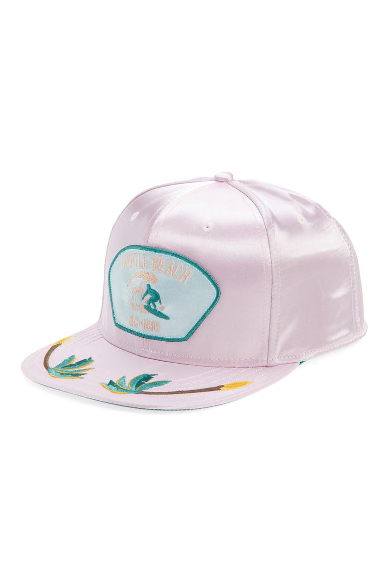 Dyrty Myrtle Adjustable Snapback Cap, Main, color, CORAL PINK