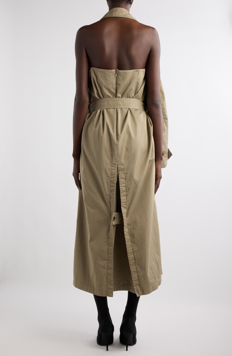 Cotton Twill Halter Trench Dress