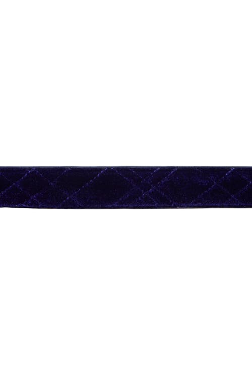 Kurt Geiger London Quilted Velvet Belt In Blue