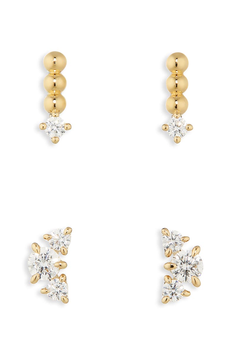 Nadri Small 2-Piece Stud Set, Alternate, color, Gold