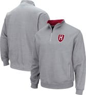 COLOSSEUM Men's Colosseum Heathered Gray Harvard Crimson Tortugas Team Logo Quarter-Zip Jacket