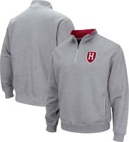 COLOSSEUM Men's Colosseum Heathered Gray Harvard Crimson Tortugas Team Logo Quarter-Zip Jacket