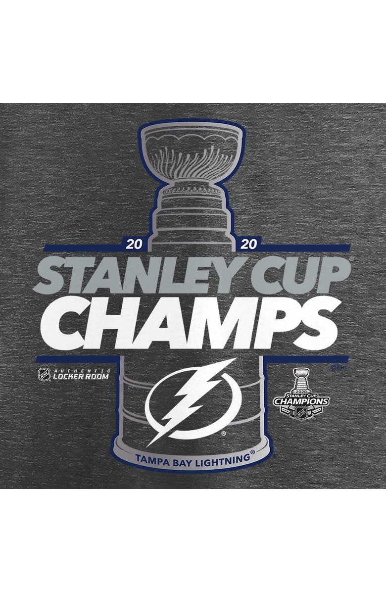 FANATICS Women's Fanatics Branded Heather Charcoal Tampa Bay Lightning 2020 Stanley Cup Champions Locker Room Laser Shot V-Neck T-Shirt, Alternate, color, 