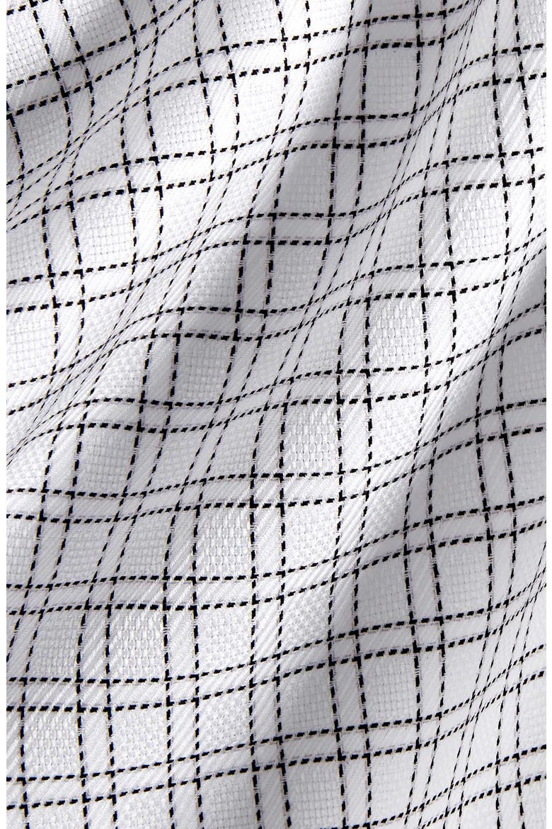 Trim Fit Diamond Geometric Print Dress Shirt, Alternate, color, WHITE/ BLACK