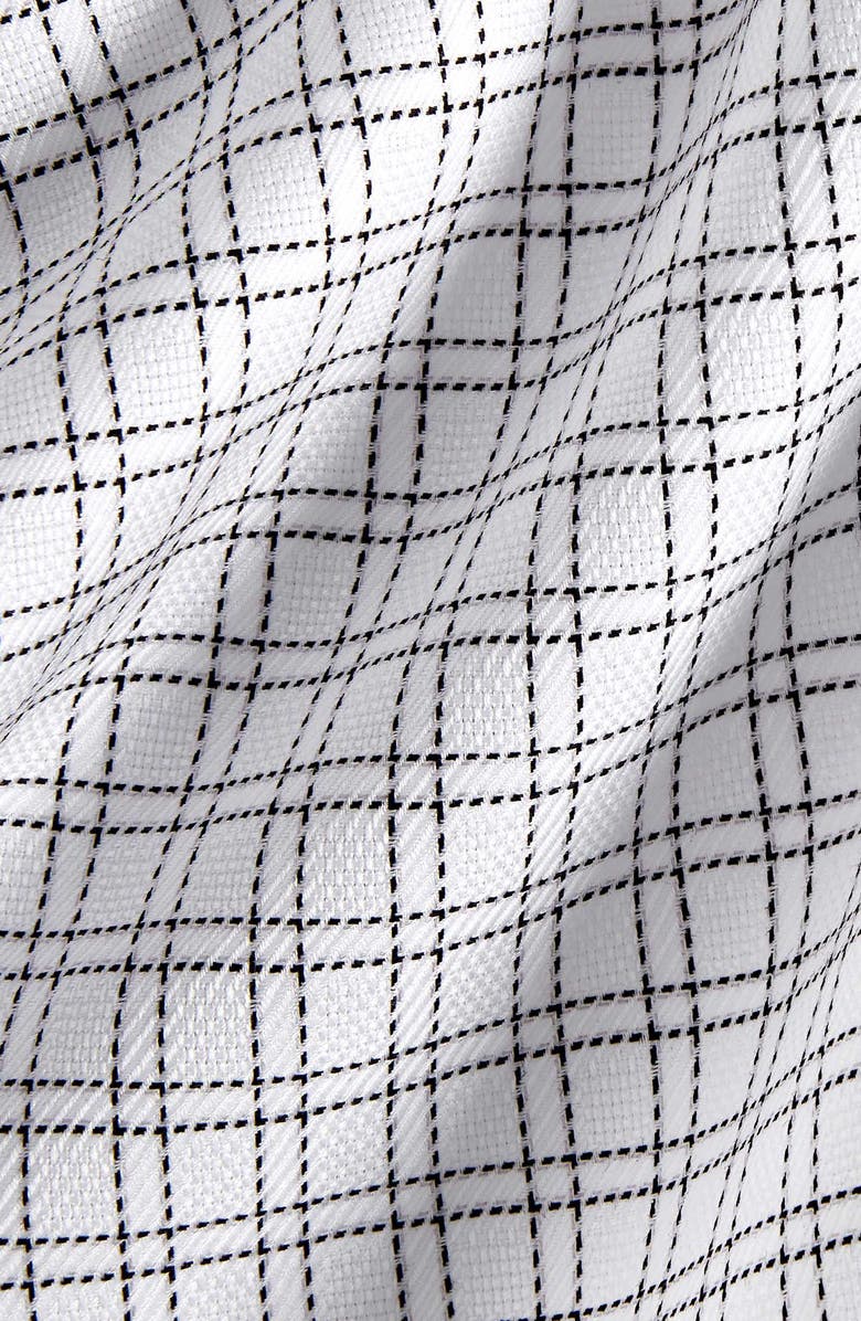 David Donahue Trim Fit Diamond Geometric Print Dress Shirt, Alternate, color, White/ Black