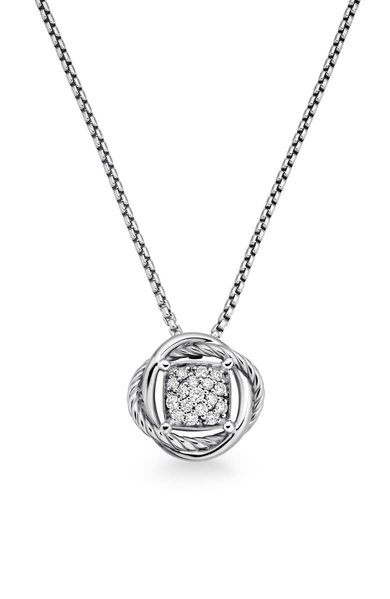 David Yurman Infinity Pavé Diamond Pendant Necklace, Main, color, 