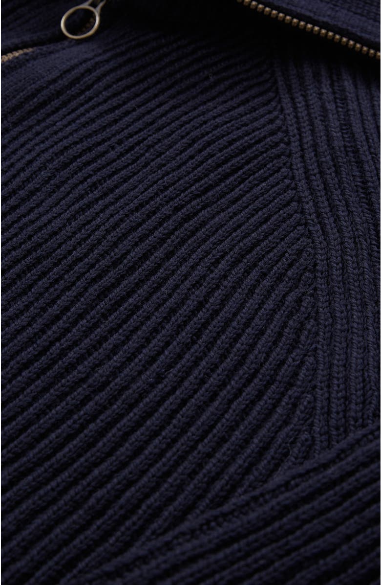 Celtic & Co. British Ribbed Zip Cardigan, Alternate, color, Dark Navy