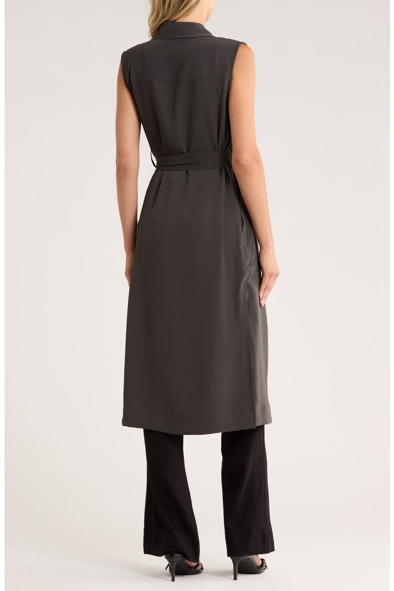 Sleeveless Belted Robe Vest, Alternate, color, CARBON