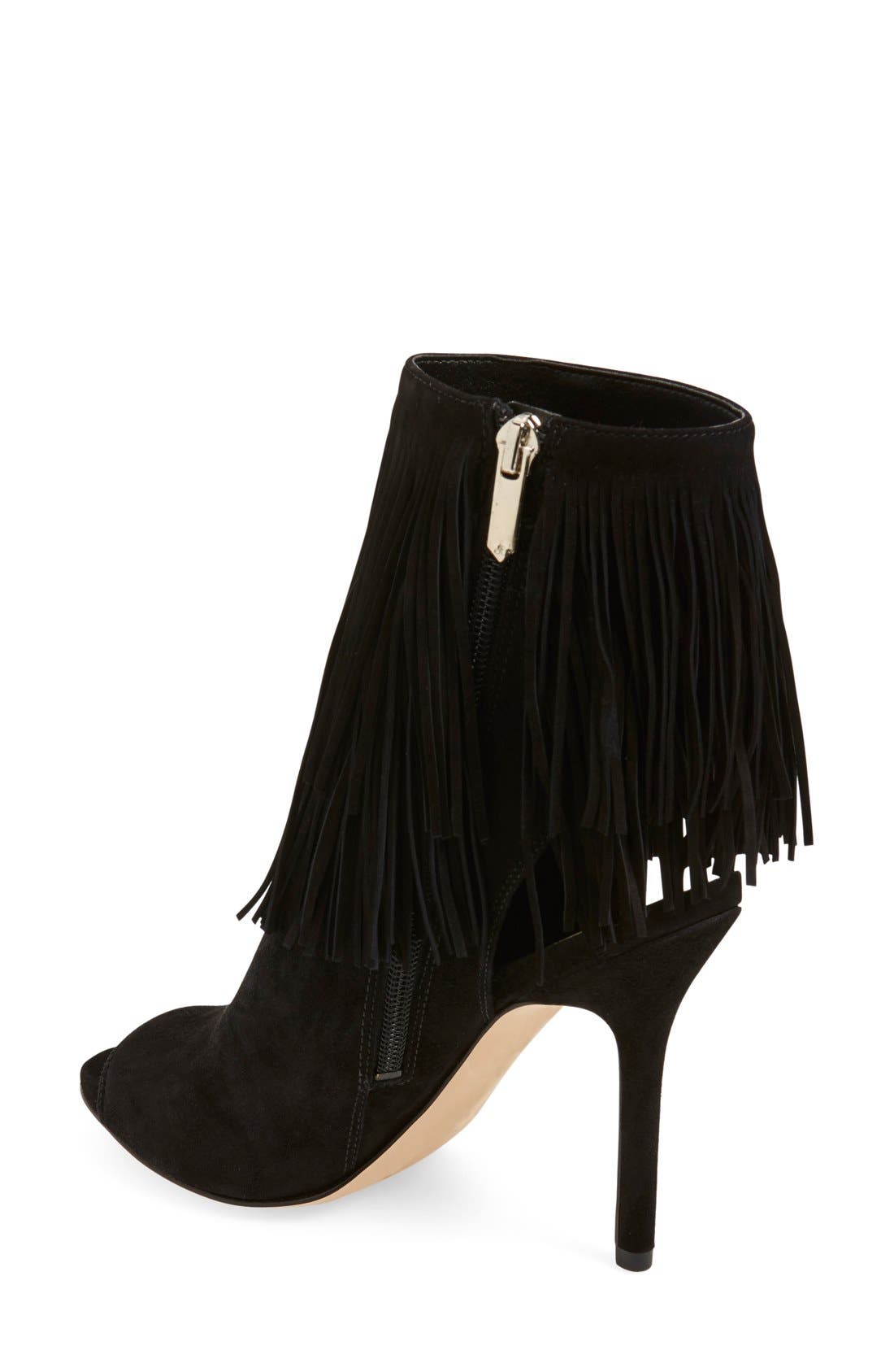 Sam Edelman 'Arizona' Fringe Open Toe Bootie, Alternate, color, 