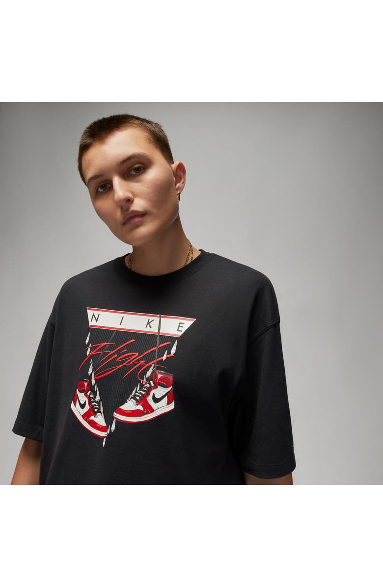Jordan Flight Shoe Graphic Tee, Alternate, color, Black/ Varsity Red