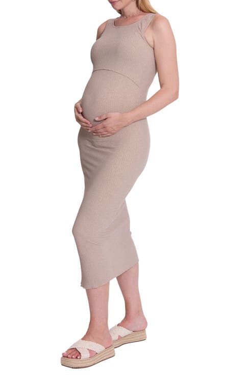 Malaga Metallic Rib Maternity/Nursing Dress