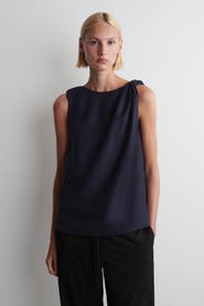 COS Twisted-Detail Linen Top