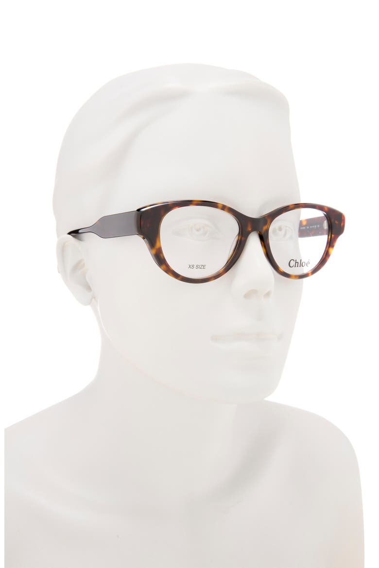 50mm Cat Eye Optical Glasses, Alternate, color, HAVANA HAVANA TRANSPARENT