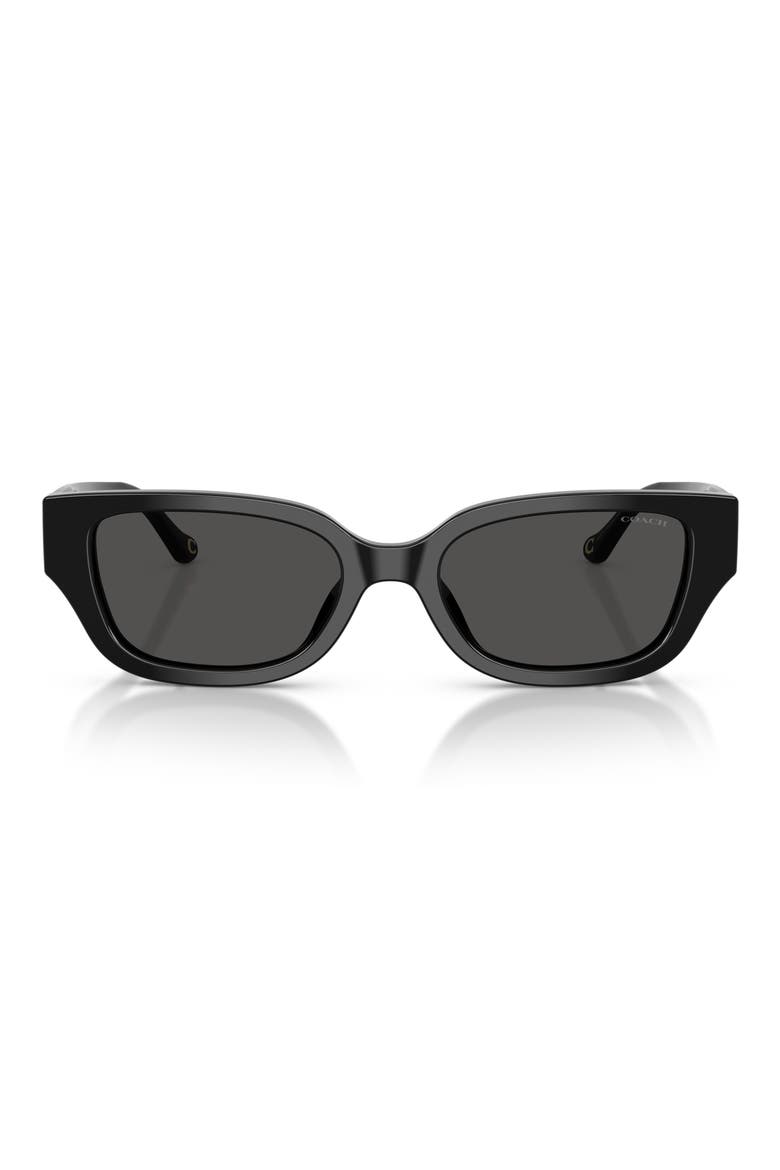 53mm Rectangular Sunglasses, Main, color, BLACK / GREY SOLID