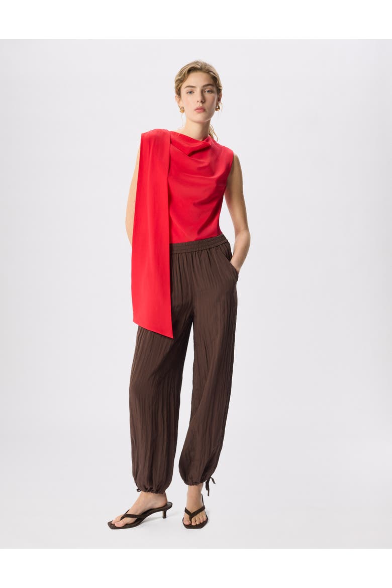Balloon Tie Hem Trousers, Alternate, color, Brown