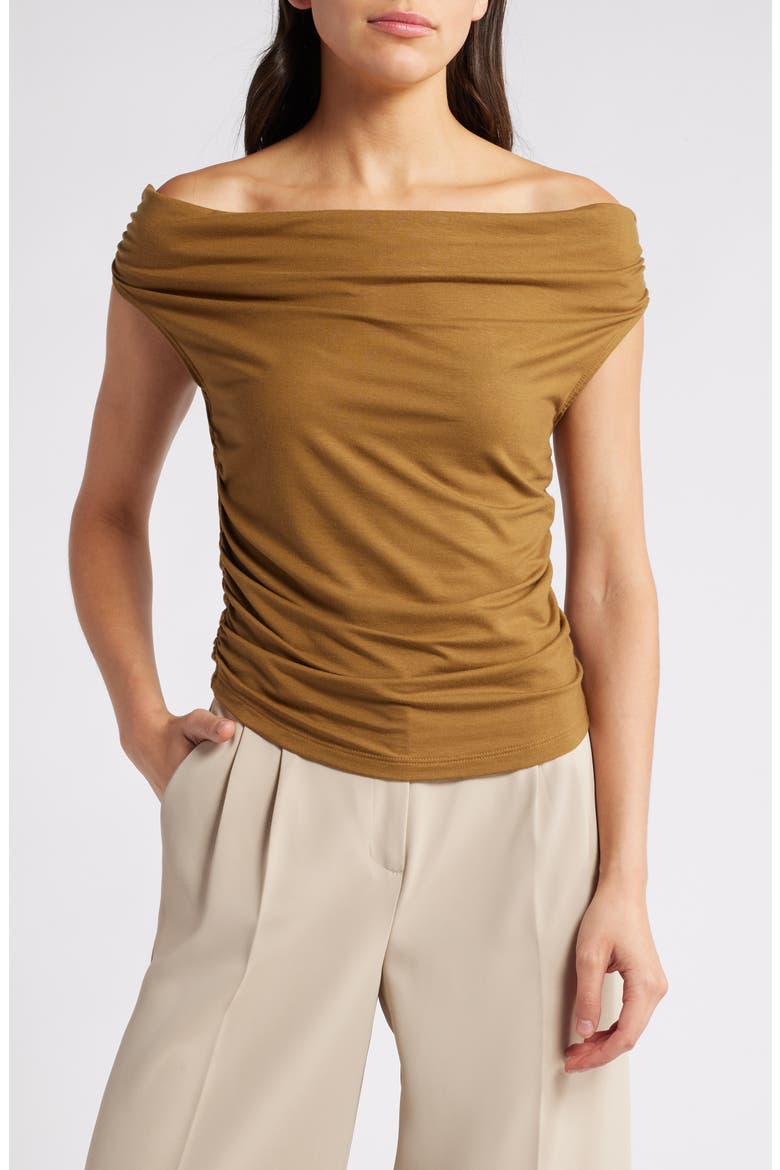 Darcy Off the Shoulder Knit Top, Main, color, BRONZE