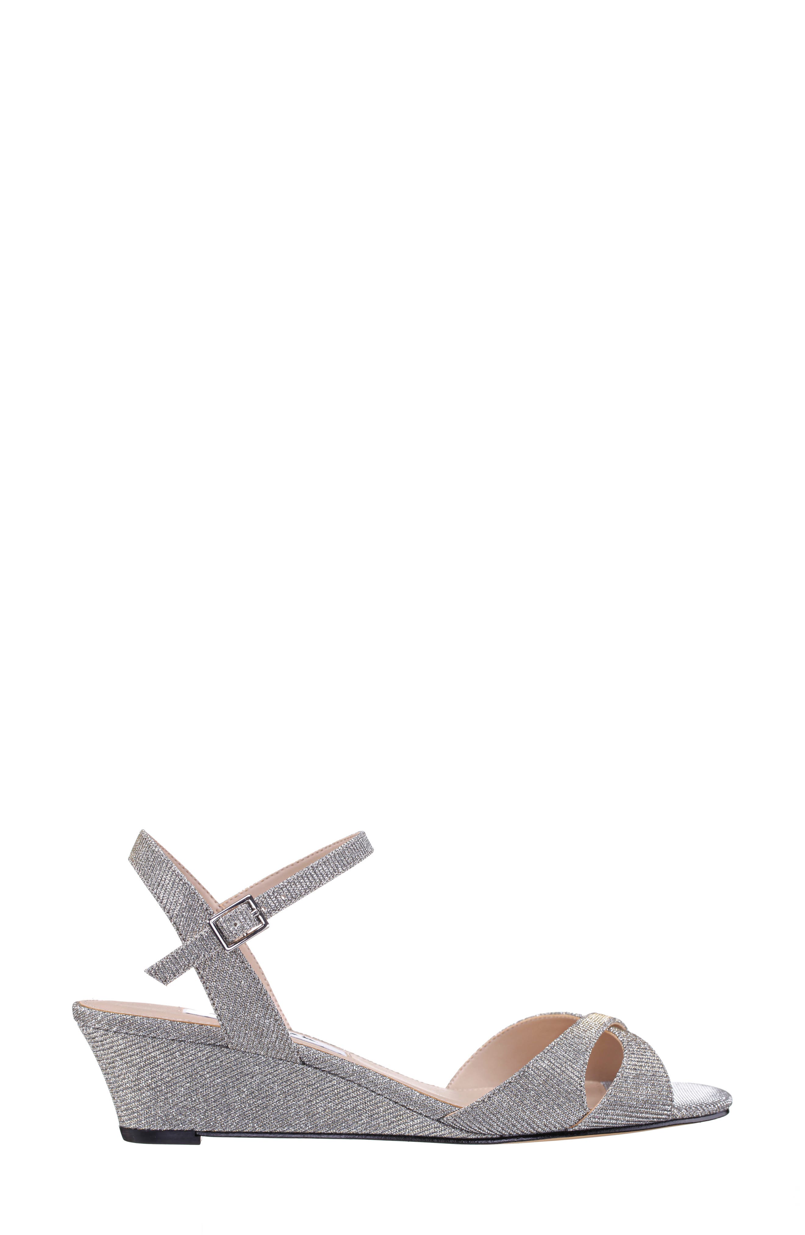 Nina Flora Ankle Strap Wedge Sandal, Alternate, color, 