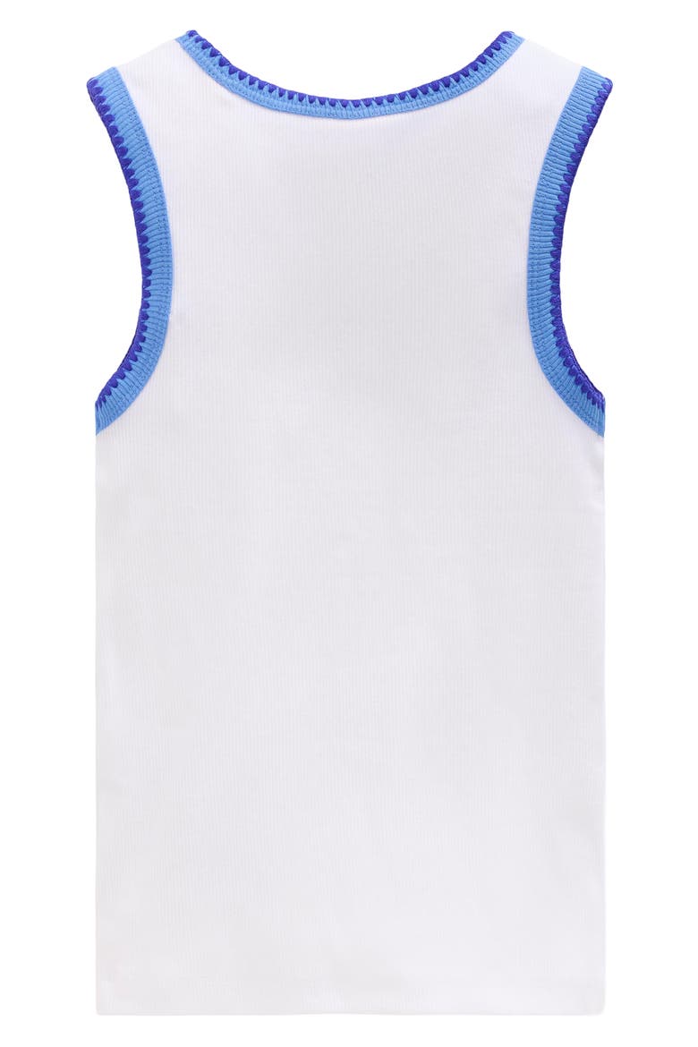 Kids' Contrast Trim Rib Tank, Alternate, color, WHITE
