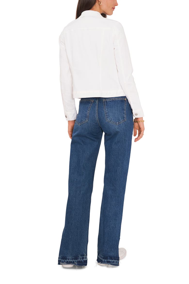 Slant Pocket Denim Jacket, Alternate, color, ULTRA WHITE