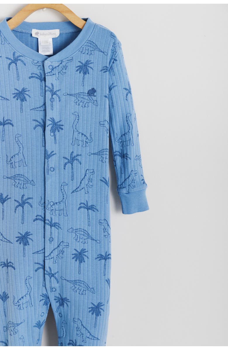 Babycottons Premium Cotton Roar Snug Fit Footie Pajama for Infant, Alternate, color, Blue