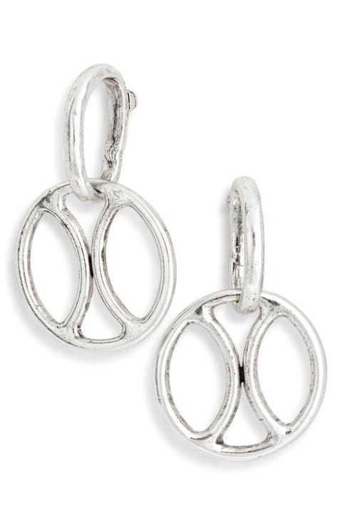 Round Link Dangle Drop Earrings