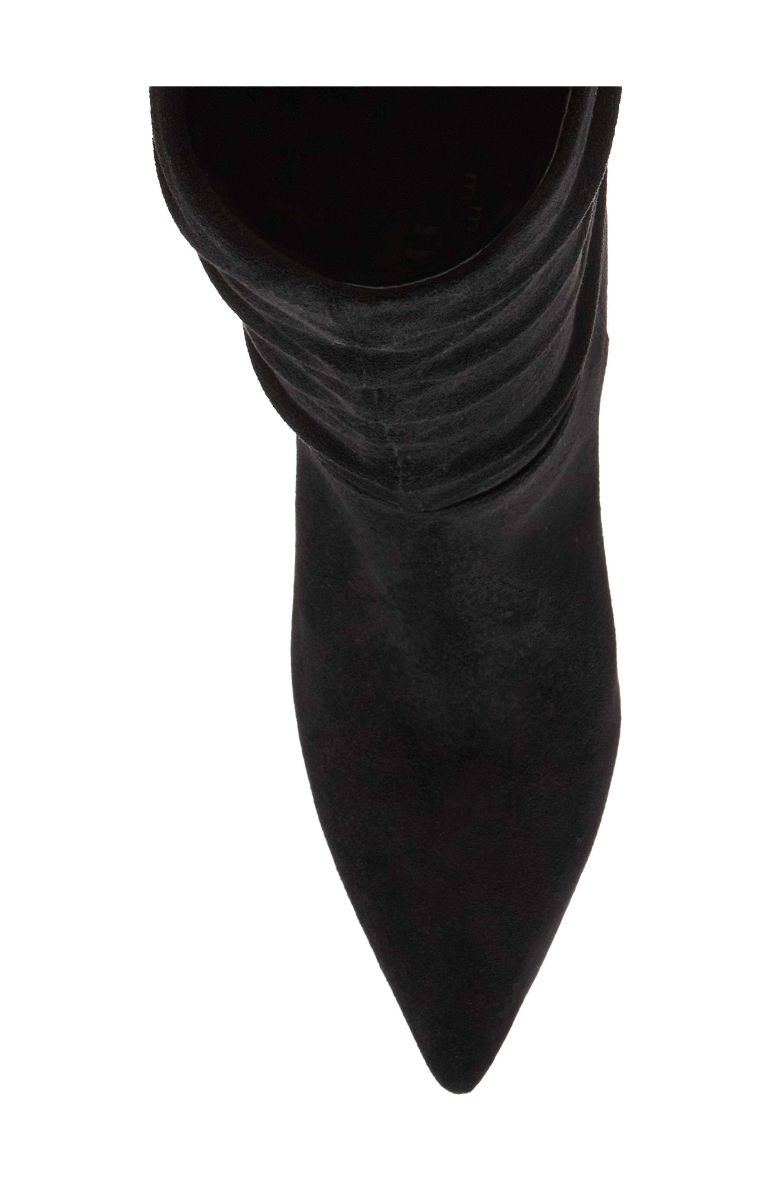 Collette Ruched Boot, Alternate, color, BLACK FAB