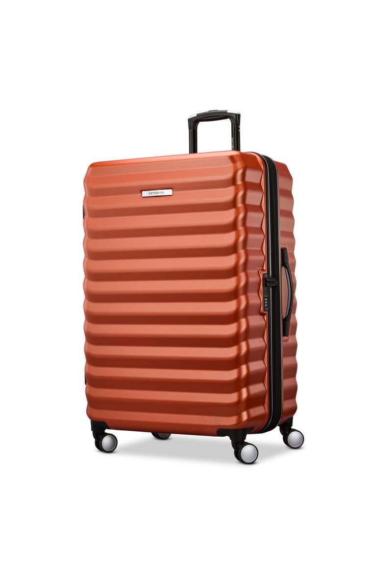 Element Hardside Expandable 28" Large Checked Spinner Luggage, Main, color, Copper Orange