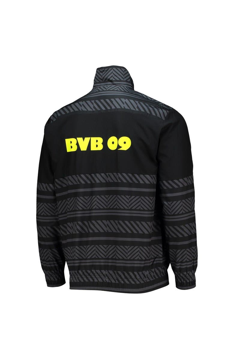 PUMA Men's Puma Black Borussia Dortmund 2022/23 Pre-Match Full-Zip Jacket, Alternate, color,