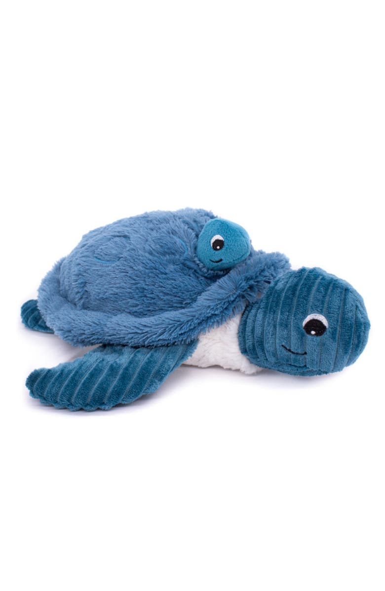 Les Ptipotos Sea Turtle Mom & Her Baby (Medium) - Secret Keeper Plush Toy, Eco-Friendly, Soft & Washable, Alternate, color, Blue
