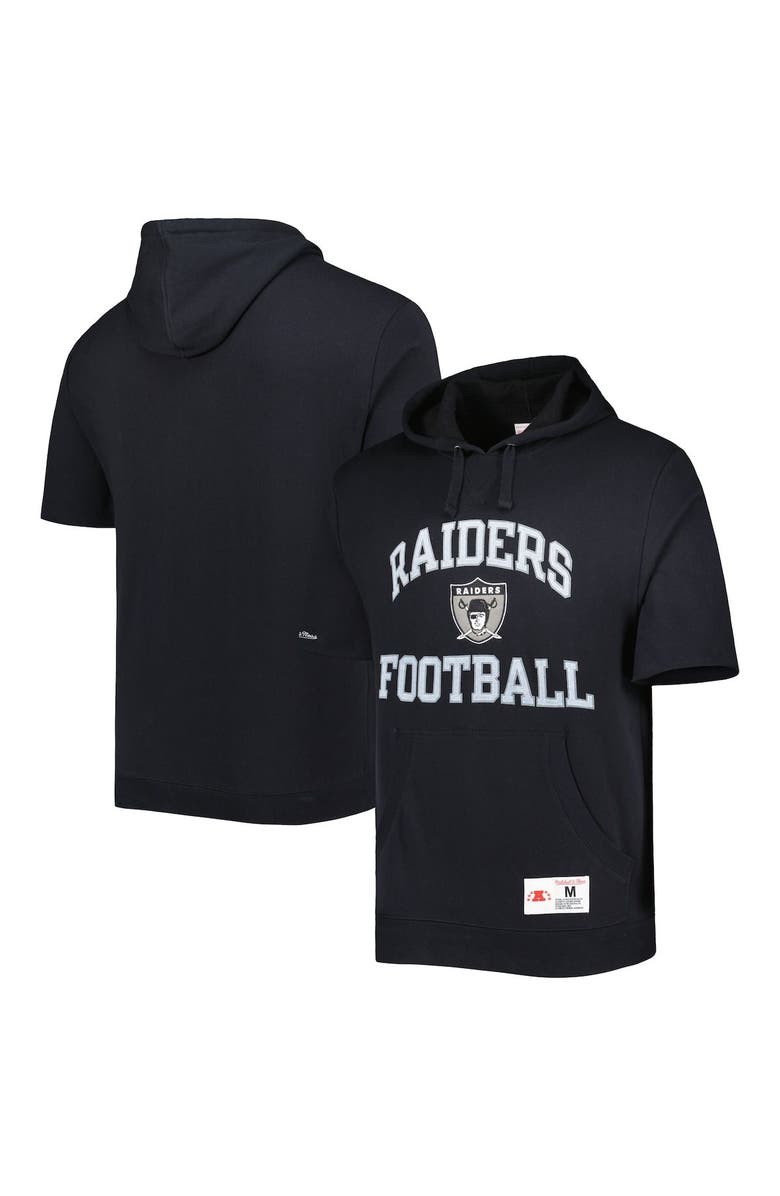 Mitchell & Ness Men's Mitchell & Ness Black Las Vegas Raiders Washed Short Sleeve Pullover Hoodie, Main, color, Black
