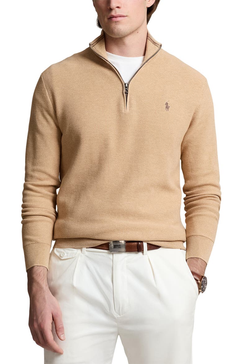 トップス Polo Ralph Lauren MESH KNIT Polo Ralph Lauren Mesh Knit Cotton Quarter Zip Sweater (Men