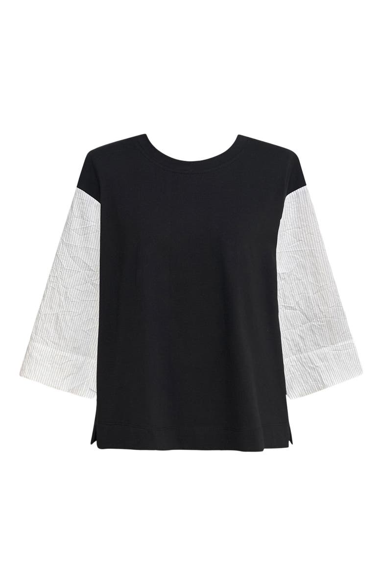 Alembika Crew neck mixed media tee, Alternate, color, 