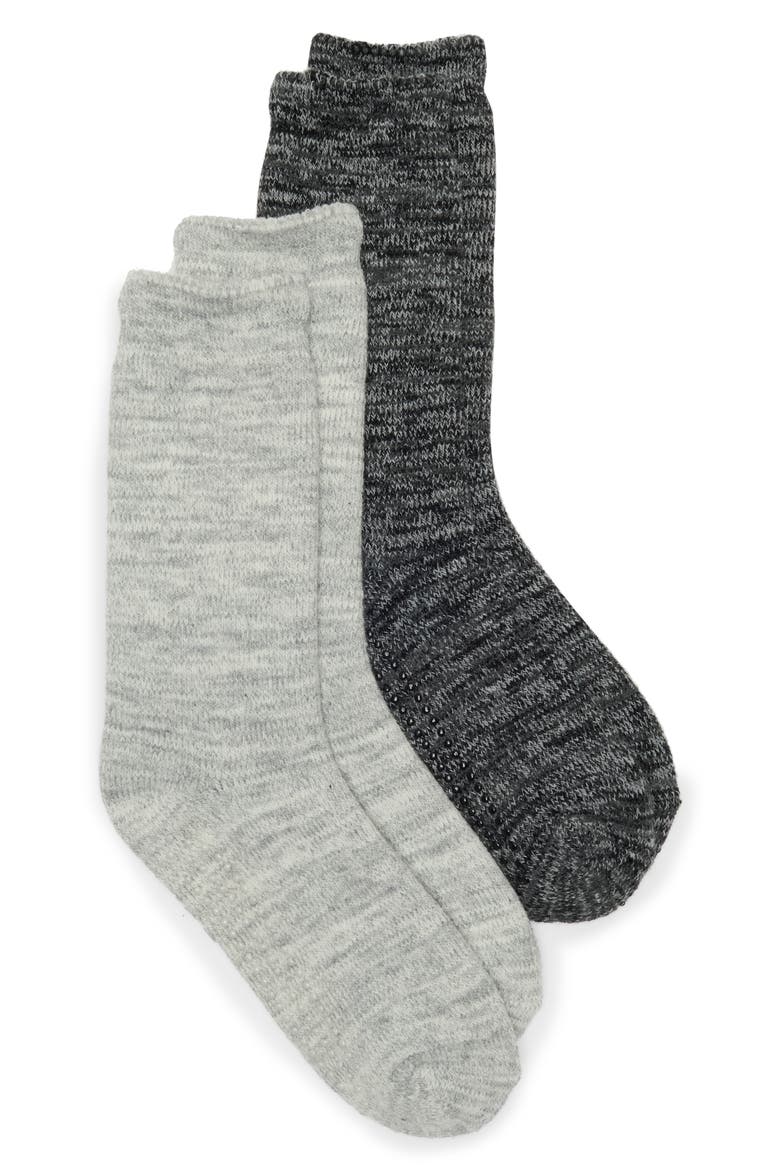2-Pack Nonslip Grip Crew Socks, Main, color, MONOCHROME MULTI