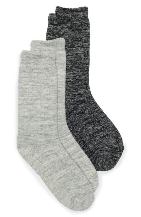 2-Pack Nonslip Grip Crew Socks
