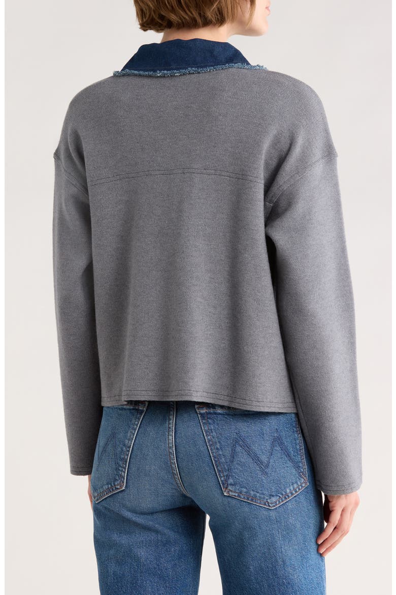 Mixed Media Denim Sweater, Alternate, color, CHARCOAL/ DENIM