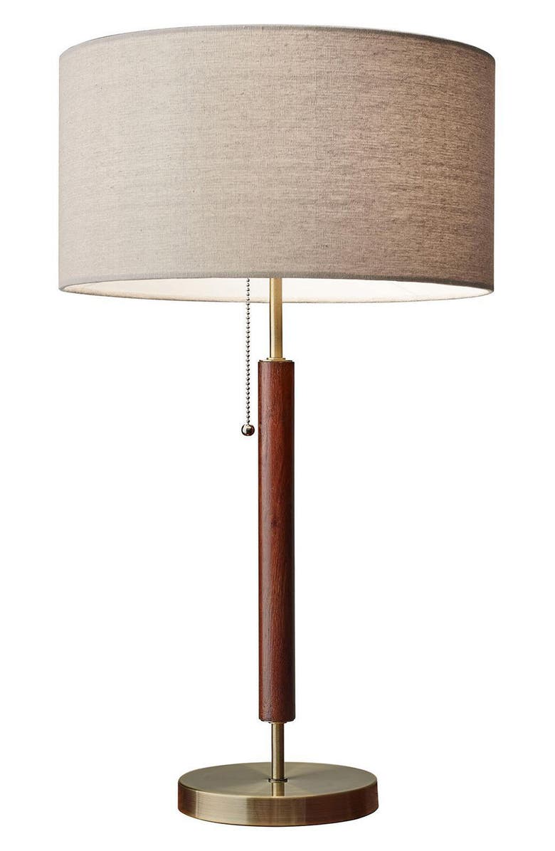 ADESSO LIGHTING Hamilton Table Lamp, Main, color, Walnut With Antique Brass
