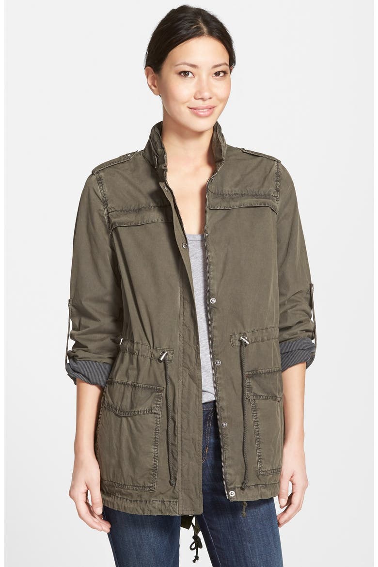 Levi's® Lightweight Cotton Hooded Utility Jacket, Main, color, ARMY GREEN