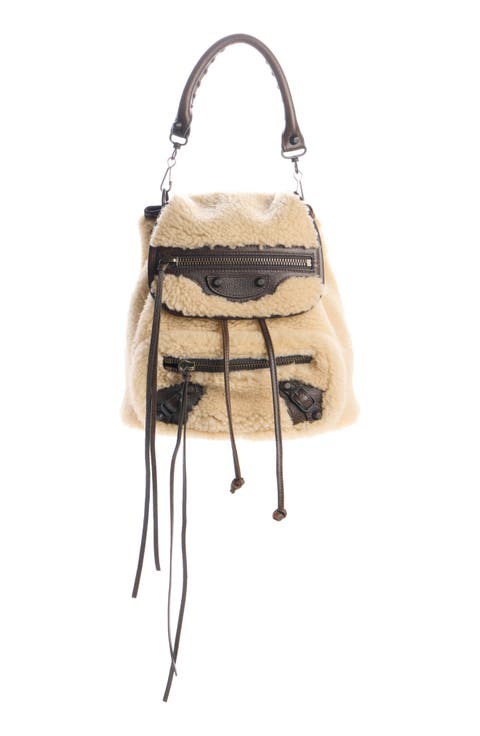 Le City Genuine Shearling Backpack
