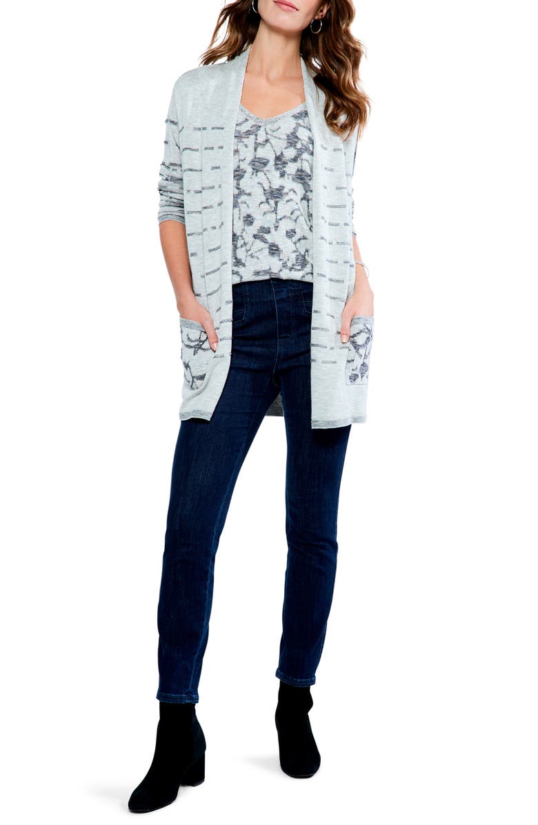 NIC+ZOE Shadow Garden Open Front Cardigan, Alternate, color, 