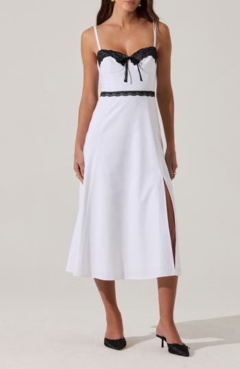 Astr The Label Lace Contrast Bustier Dress In White