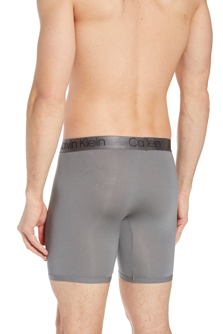 Ultrasoft Stretch Modal Boxer Briefs, Alternate, color, GREY SKY W/ BLACK LOGO