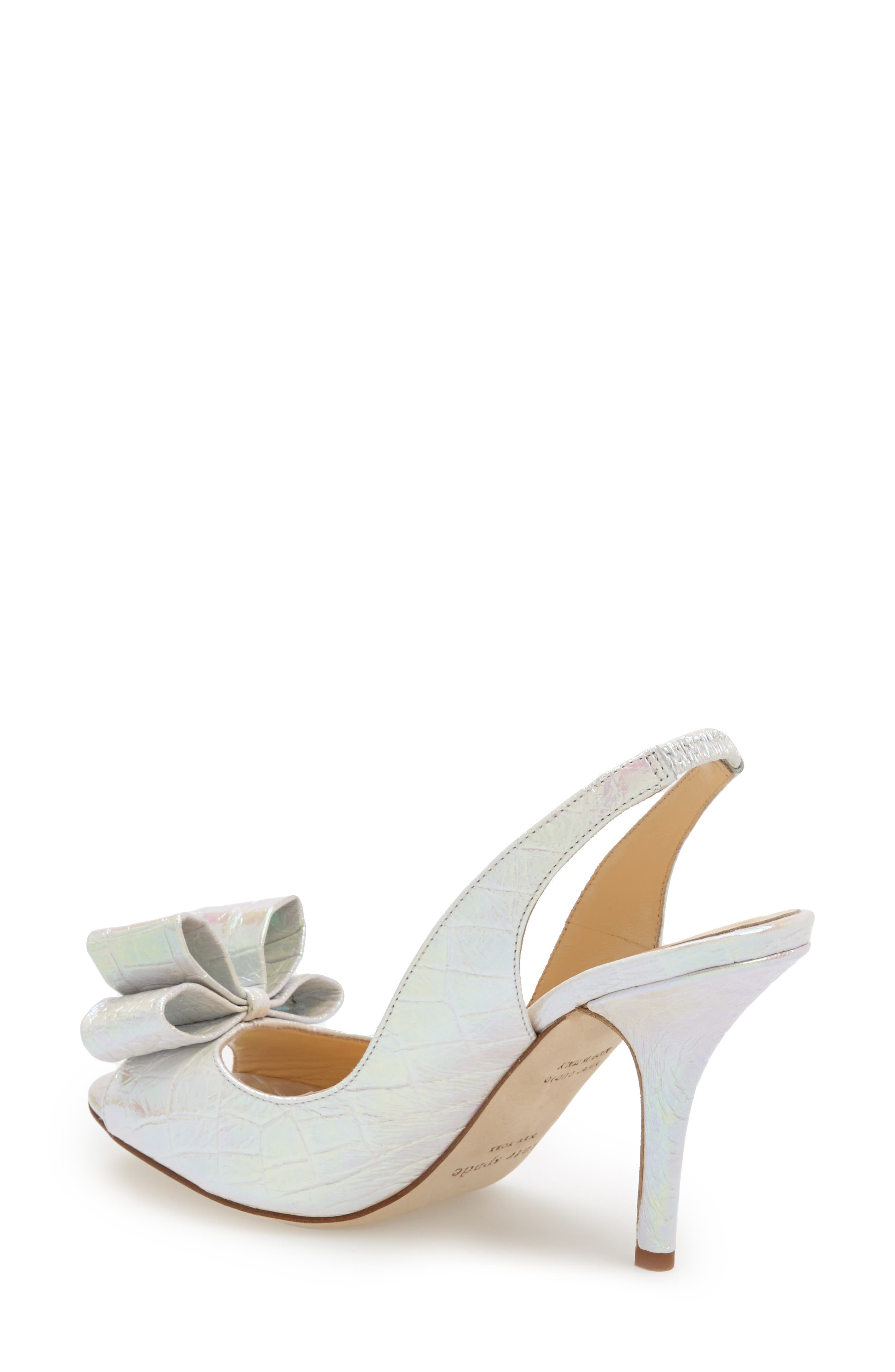 'charm' slingback pump, Alternate, color, WHITE CROCCO PRINT