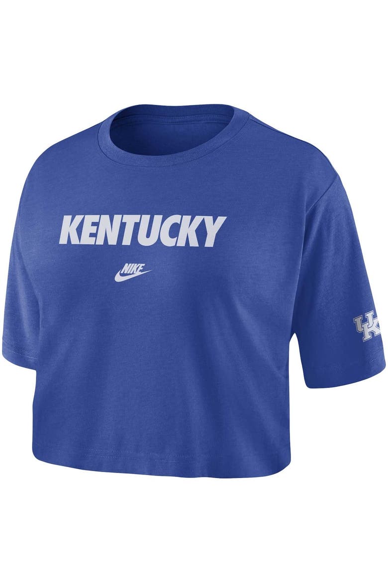 Women's Nike Royal Kentucky Wildcats Wordmark Cropped T-Shirt, Alternate, color, Royal