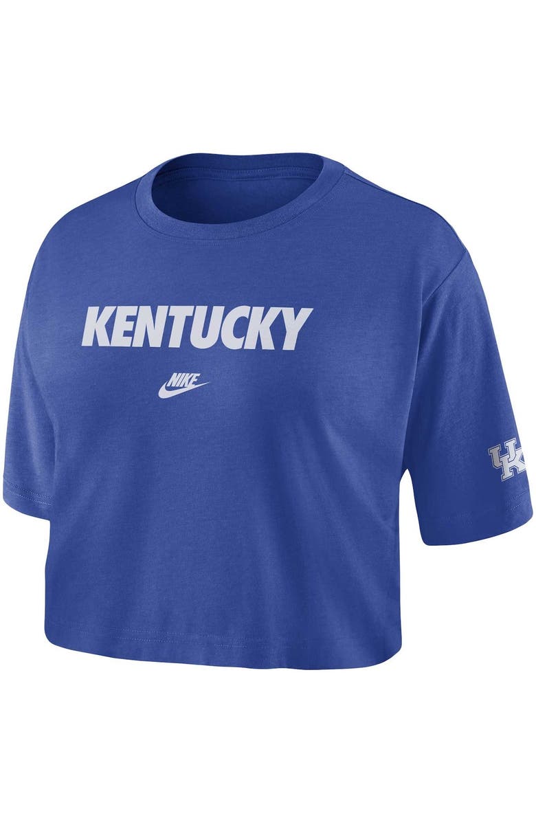 Nike Women's Nike Royal Kentucky Wildcats Wordmark Cropped T-Shirt, Alternate, color,