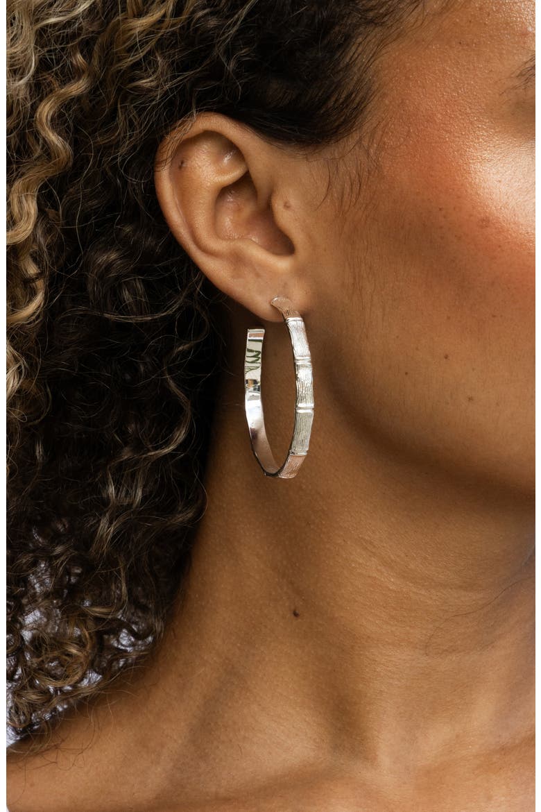 Gia Hoop Earrings, Alternate, color, SILVER