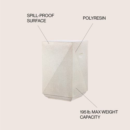 Jonathan Y Adrian 20.75" Contemporary Minimalist Square Accent Table, Cream Terrazzo Finish In Cream Terrazzo